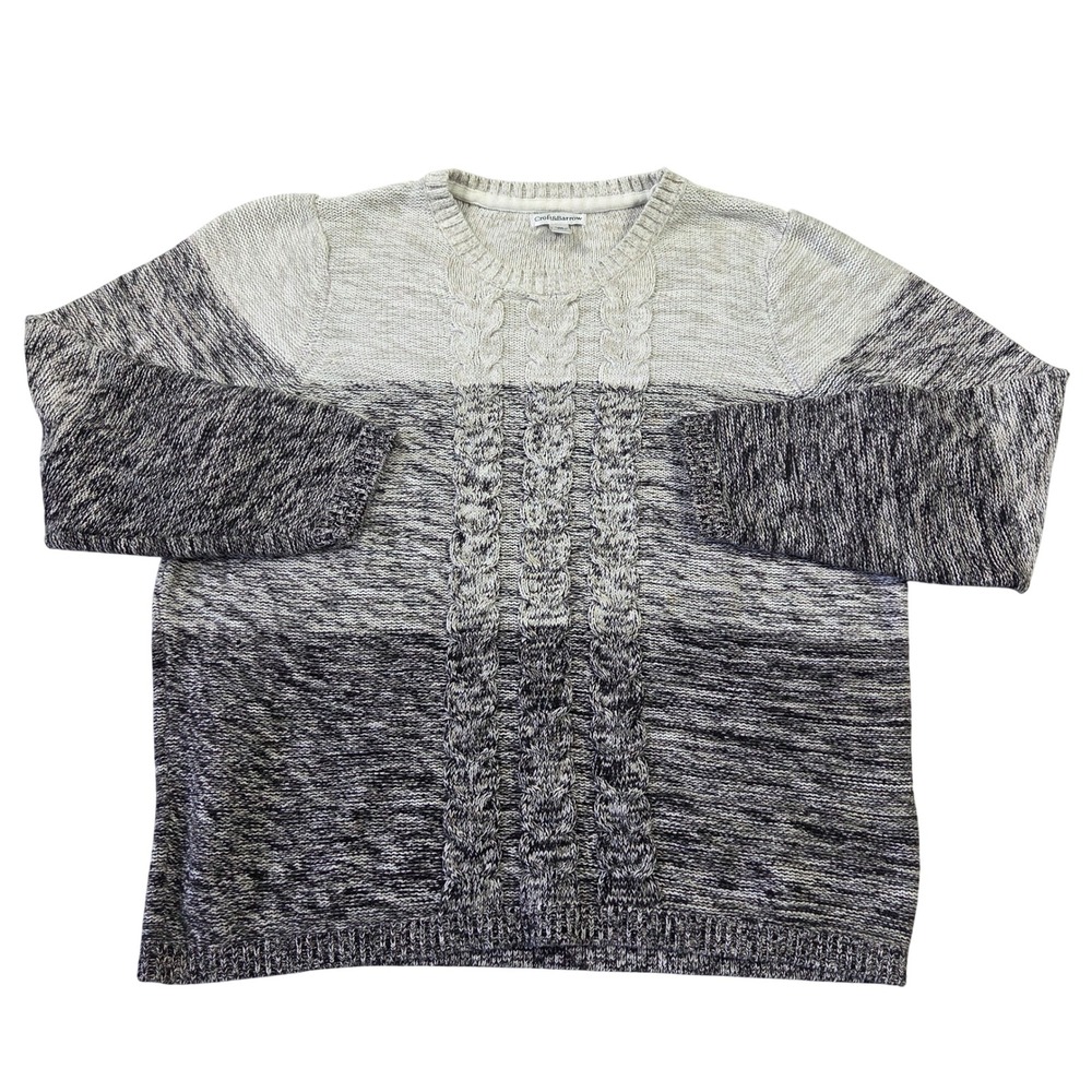 Croft & Barrow Womens Sweater M Cable Knit Crew Neck Long Sleeve Boho Casual